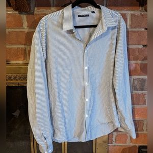 Theory striped button down